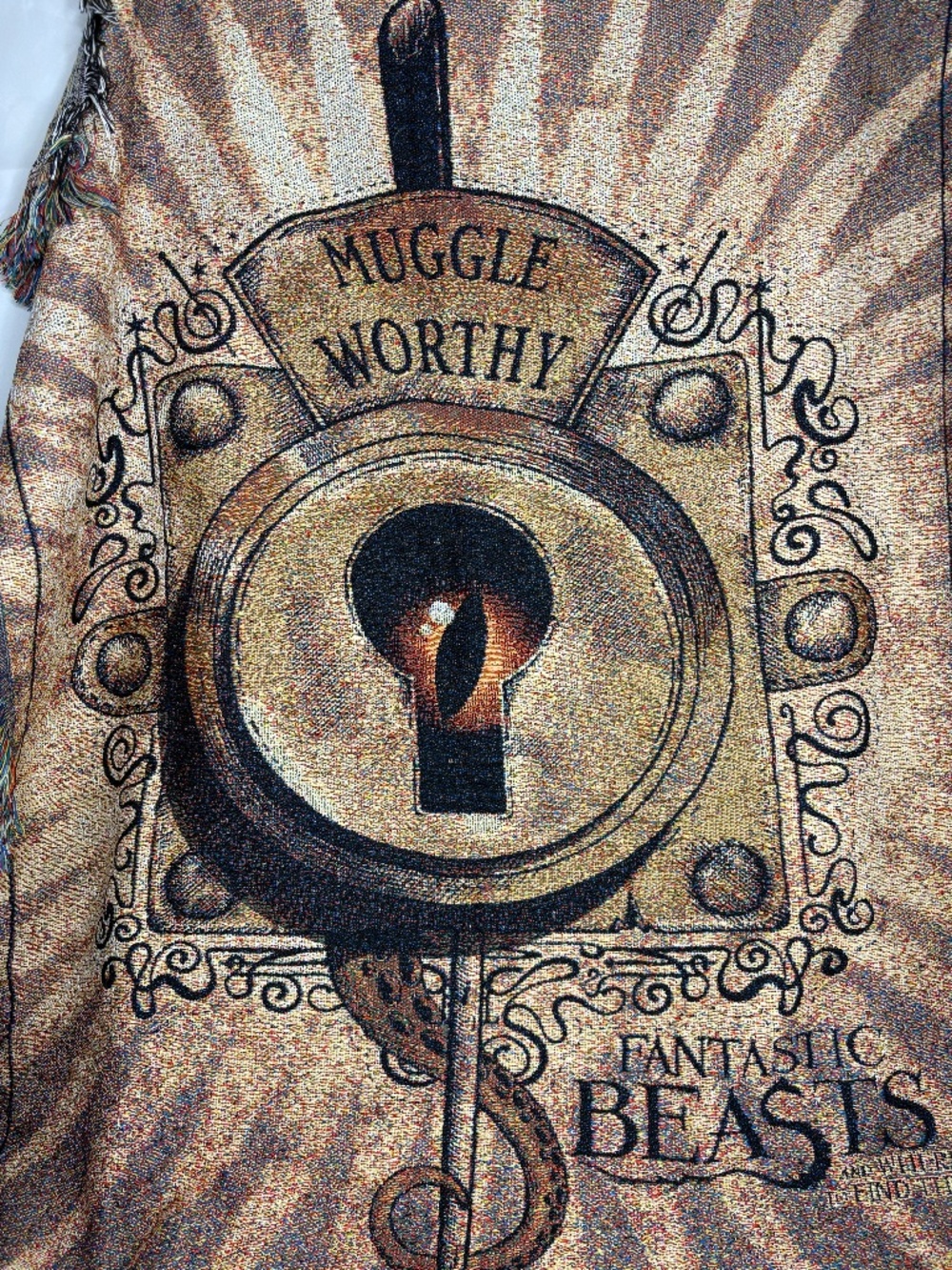 Fantastic Beasts Woven Blanket Throw Tapestry Warner Bros 48"x60" Muggle Worthy
